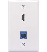 VCE HDMI Ethernet Wall Plate, RJ45 Cat6 Keystone Jack and HDMI Female to Female Keystone Jack Ins...