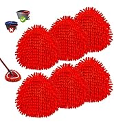 6 Pack Chenille Duster Mop Head Compatible with O Cedar Easywring 1-Tank System,Spin Mops Heads R...