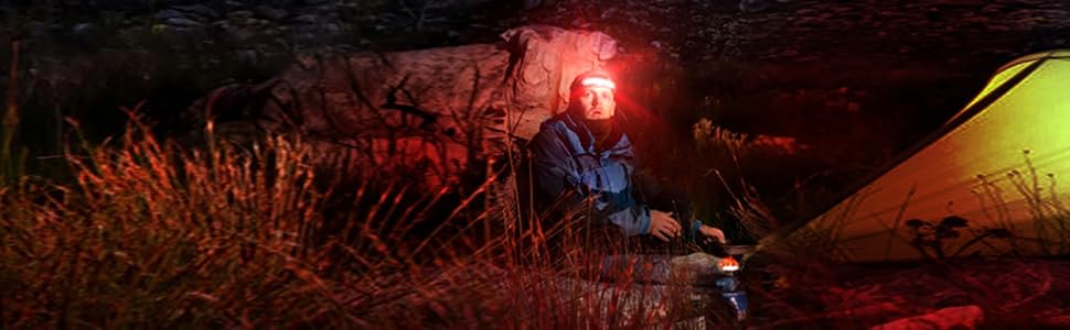 headlamp with red flashlight