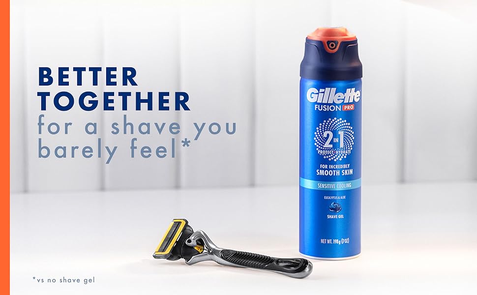 Gillette Fusion5 ProGlide Shield and Gillette Fusion Pro sensitive cooling shave gel
