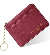 URAQT Credit Card Holder Wallet, Minimalist Leather Slim Change Wallet Zipper Coin Purse, Mini Cr...