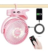 VANPRT 6'' Portable Hanging RV Tent fan with Remote Control,10000mAh Battery Camping Fan with LED...