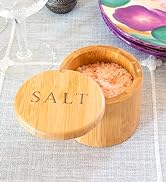 Totally Bamboo Salt Cellar with salt stored in box.