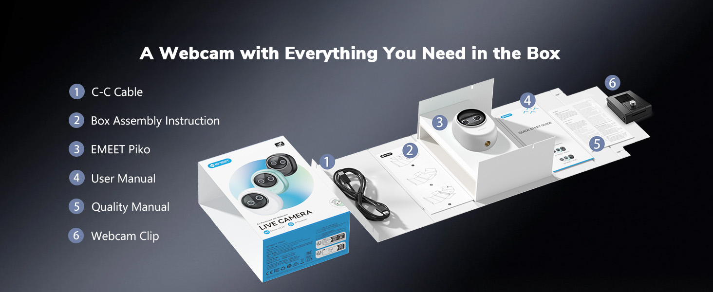 EMEET Piko webcam 4K for PC