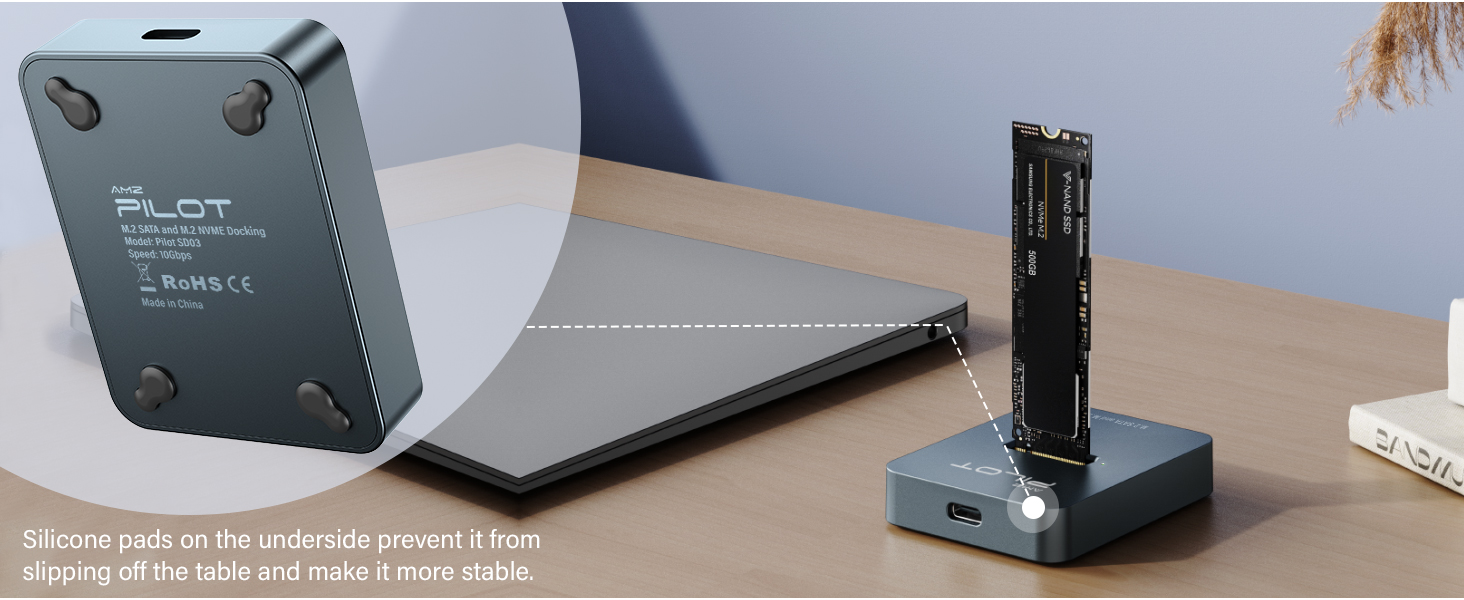 Dual protocol M.2 reader supporting both M-Key and B+M Key NVMe PCIe and SATA NGFF SSDs.
