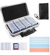 Micscrew 36-Slot Gray Memory Card Case with 36 Transparent Holders &amp; 40 Writable Labels – SD Card...