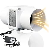 ACEDUROBLA 2 inch Inline Duct Fan, 2'' 22 CFM Ventilation System High Efficiency Exhaust Air Fan ...