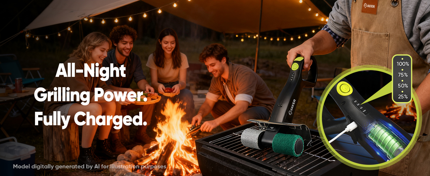 Saker Electric Grill Brush