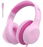EarFun K3 Kids Headphones, Over Ear Headphones for Kids, Volume Limit, HD Stereo Sound, USB-C Cab...