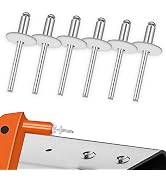Sunxeke 100pcs Aluminum Large Flange Blind Rivets, 3/16" x 3/8", Flange Diameter 5/8" (16 mm), Po...