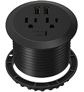 TOPGREENER GaN Desk Grommet with 60W PD For Macbook, Desktop Power Grommet with 1 Fast Charging U...