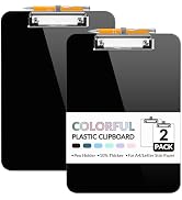 Sooez Plastic Clipboard with Pen Holder, [10% Thicker] Clip Boards 8.5x11” | with Low Profile Cli...