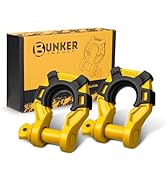 BUNKER INDUST 3/4" D Ring Shackle with 7/8" Pin,Yellow Tow Shackles with Isolator for Use with To...