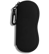 Hion Sunglasses Case Ultra Light Neoprene Zipper Eyeglass Soft Case with Belt Clip