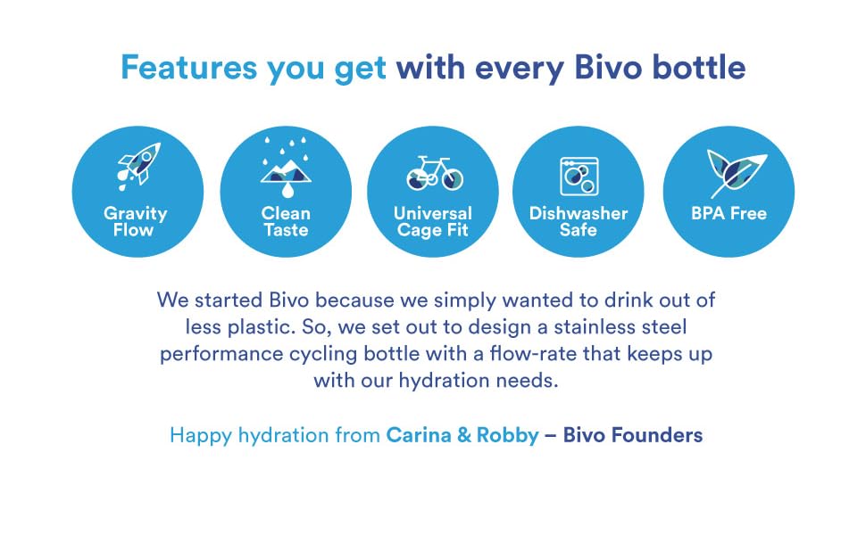 Bivo Metal Cycling Sport Water Bottles