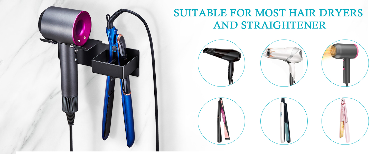 hair dryer and straightener holder