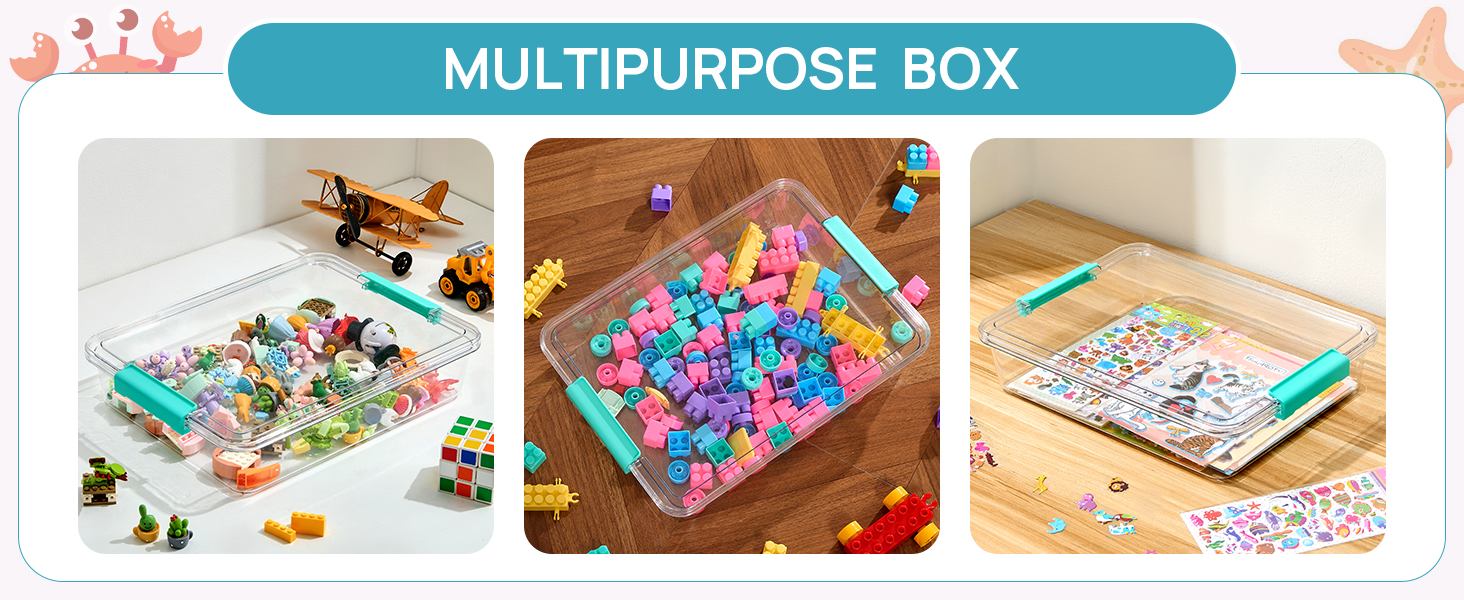 6 Qt Plastic Storage Bins with Lids