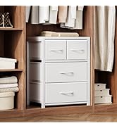 Homeiju Stackable 4-Drawer Fabric Dresser with Waterproof Wood Top – Closet Organizer &amp; Storage D...