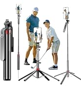 Monopod and Tripod Selfie Stick to Record Golf Swing - Etendable Cell Phone Tripod Stand with Wir...