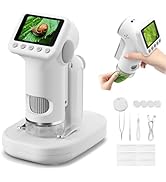 HEWEIMEI 1600X Microscope for Kids, 4K 2.0" Screen Kids Microscopes with Slides Kit Microscope fo...