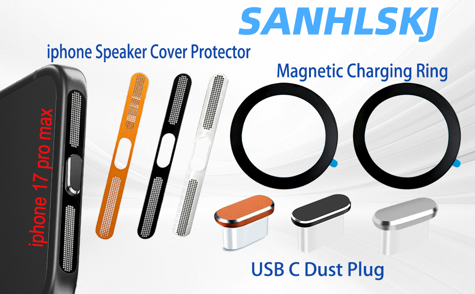 iphone Speaker Dust Cover USB C Dust Plug Magnetic Charging Ring