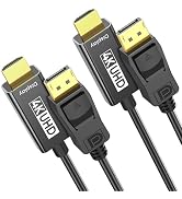 Ureegle 4K Displayport to HDMI Cable 6ft: 2-Pack Uni-Directional DP to HDMI Cord 4K@30HZ 2K@120HZ...