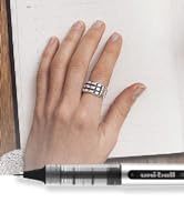 Vision Rollerball Pens, Black Pens Pack of 12, Fine Point Pens with 0.7mm Medium Black Ink, Ink B...