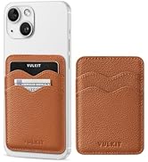 VULKIT Stick on Card Holder Compatible for iphone Leather Cell Phone Wallet Credit Card Case Stro...