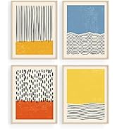 Modern Abstract Wall Art Prints - by Haus and Hues | Set of 4 Modern Prints Wall Art | Mid Centur...