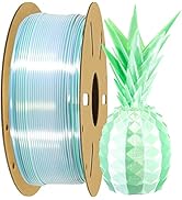 BBLIFE 2 Colors Silk Shiny in 1 PLA White Green Coextrusion Filament, 1.75mm 3D Printing 2 Colore...