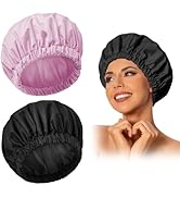Reusable Shower Cap for Women, Large Waterproof Shower Bonnet Washable Elastic Band Bath Hair Hat...