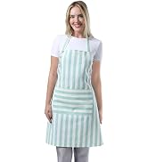 TOSHEX Kitchen Apron Waterdrop Resistant Cotton Apron with adjustable Aprons for Women with Pocke...