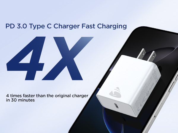 iPhone 17 Charger Fast Charging, 3Pack 20W Type C Charger USBC Block Wall Plug C Port Cargador Brick
