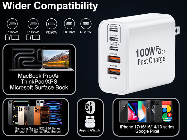 charger for iphone 17 16 15 14 13 series charger for samsung galaxy s22 -s26 for macbook pro /air