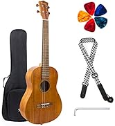 Kmise Baritone Ukulele,Ukelele 30 inch Professional Mahogany Uke with DGBE String Strap Ukalalee ...