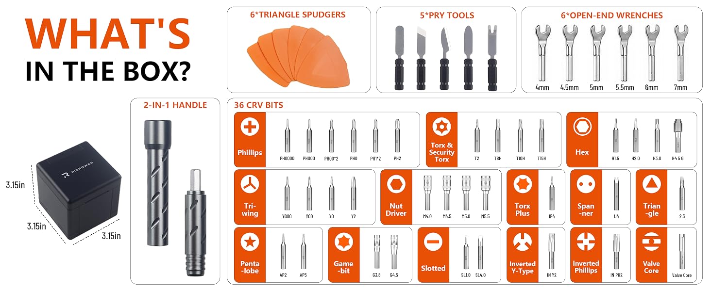 55 in 1 precision screwdriver set, magnetic bits, electronics repair kit