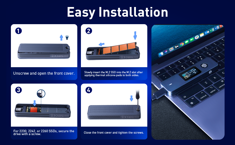Fingerprint Encryption SSD Enclosure