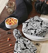 DII Halloween Party Tabletop Decor, Reusable &amp;amp; Machine Washable Cotton Fabric, Napkin Set