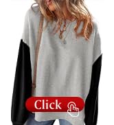 SHEWIN Sweatshirt for Women Casual Long Sleeve Crewneck Lightweight Pullover Tops Loose Sweatshirts