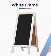 AMUSIGHT Magnetic A-Frame Chalk Board Sign Board, Extra Large 40" x 20" Double-Sided White Framed...