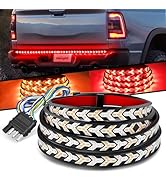 Nilight Truck Tailgate Light Strip 60Inch Arrow 540 LED with Red Running Brake Lights Amber Turn ...