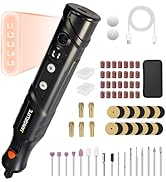 Cordless Rotary Tool Kit with 76 Accessories - 3.7V - 5-Speed Adjustment - LED Light - Digital Di...