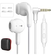 3.5mm Aux Jack Wired Earbuds with Mic &amp; in-Line Volume Control Headphones, Crystal Clear Audio Co...