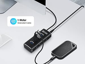 usb hub with long cable