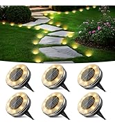 Peasur Mini Solar Ground Lights, 6 Pack Flat Solar Disc Lights Outdoor Waterproof, 2.3 Inch Small...