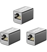 QINGLER 10Gbps RJ45 Cat6 Coupler Ethernet Extender Connector with PoE Support, 3 Pack Cat7 Cat6 C...