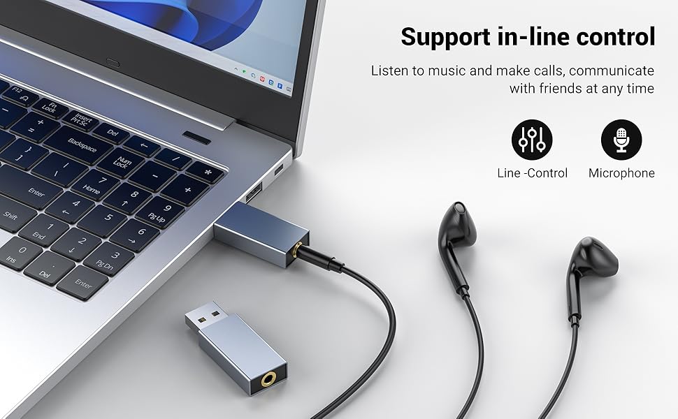 2 Pack USB to 3.5mm Jack Audio Adapter
