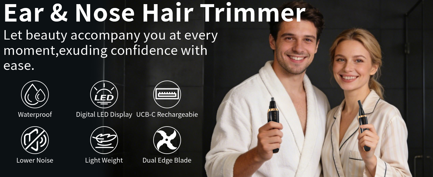 Nose &amp; Eyebrow Hair Trimmer for Women Men,Painless Rechargeable Ear &amp; Nose Hair Trimmer Clipper