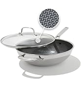 OXO Hybrid 12” Nonstick Wok with Glass Lid, PFAS-Free Ceramic Stir-Fry Pan, Induction &amp; All Cookt...