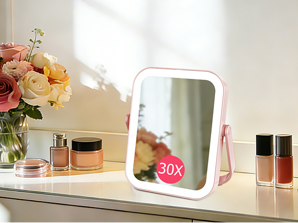 travel makeup mirror with lights